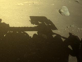 View image taken on Mars, Mars Perseverance Sol 16: Front Left Hazard Avoidance Camera (Hazcam)