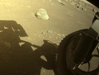View image taken on Mars, Mars Perseverance Sol 16: Front Right Hazard Avoidance Camera (Hazcam)