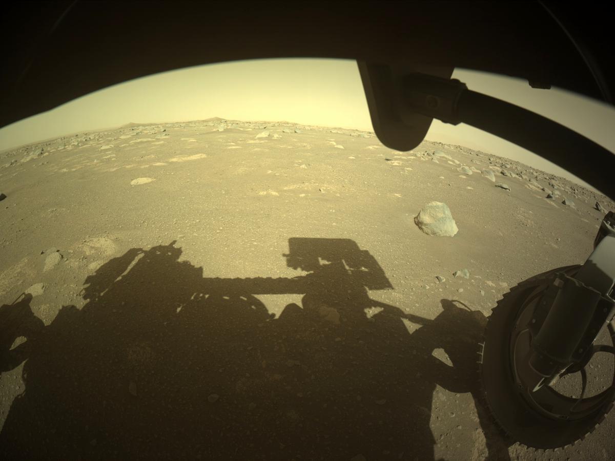 This image was taken by FRONT_HAZCAM_RIGHT_A onboard NASA's Mars rover Perseverance on Sol 16