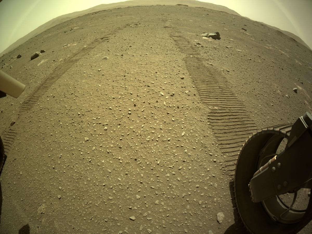 This image was taken by REAR_HAZCAM_RIGHT onboard NASA's Mars rover Perseverance on Sol 16