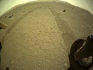 View image taken on Mars, Mars Perseverance Sol 16: Rear Right Hazard Avoidance Camera (Hazcam)