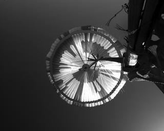 View image taken on Mars, Mars Perseverance Sol 20: Parachute Up-Look Camera A