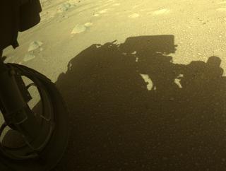 View image taken on Mars, Mars Perseverance Sol 20: Front Left Hazard Avoidance Camera (Hazcam)