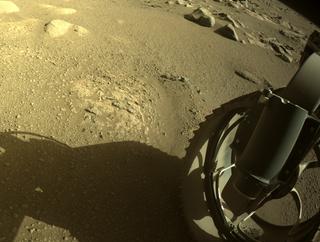 View image taken on Mars, Mars Perseverance Sol 20: Front Right Hazard Avoidance Camera (Hazcam)