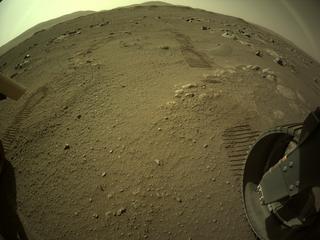 View image taken on Mars, Mars Perseverance Sol 20: Rear Right Hazard Avoidance Camera (Hazcam)