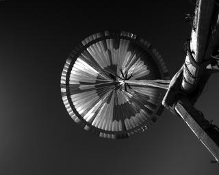 View image taken on Mars, Mars Perseverance Sol 23: Parachute Up-Look Camera B