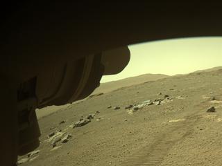 View image taken on Mars, Mars Perseverance Sol 23: Front Left Hazard Avoidance Camera (Hazcam)