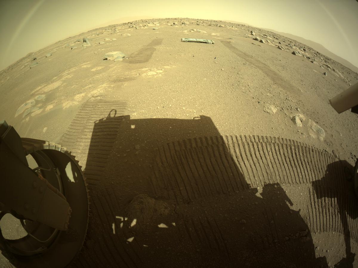 This image was taken by REAR_HAZCAM_LEFT onboard NASA's Mars rover Perseverance on Sol 23