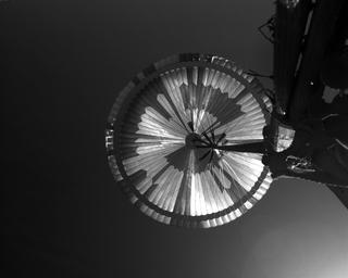 View image taken on Mars, Mars Perseverance Sol 25: Parachute Up-Look Camera A