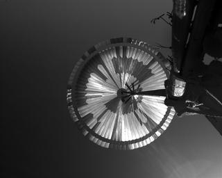 View image taken on Mars, Mars Perseverance Sol 25: Parachute Up-Look Camera A