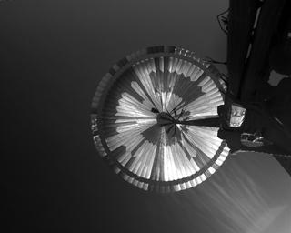 View image taken on Mars, Mars Perseverance Sol 25: Parachute Up-Look Camera A