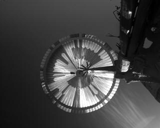 View image taken on Mars, Mars Perseverance Sol 25: Parachute Up-Look Camera A