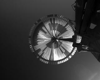 View image taken on Mars, Mars Perseverance Sol 25: Parachute Up-Look Camera A