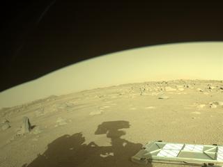 View image taken on Mars, Mars Perseverance Sol 29: Front Right Hazard Avoidance Camera (Hazcam)