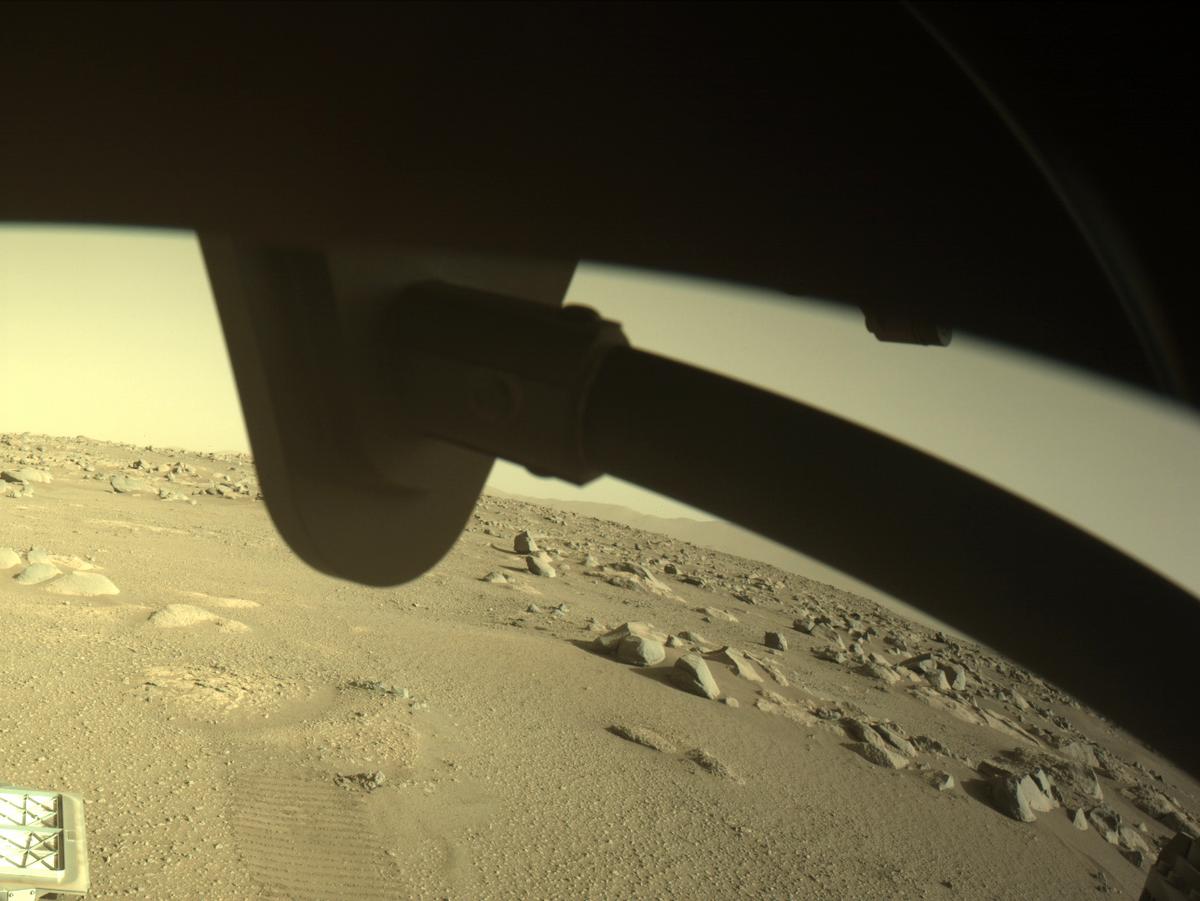 This image was taken by FRONT_HAZCAM_RIGHT_A onboard NASA's Mars rover Perseverance on Sol 29