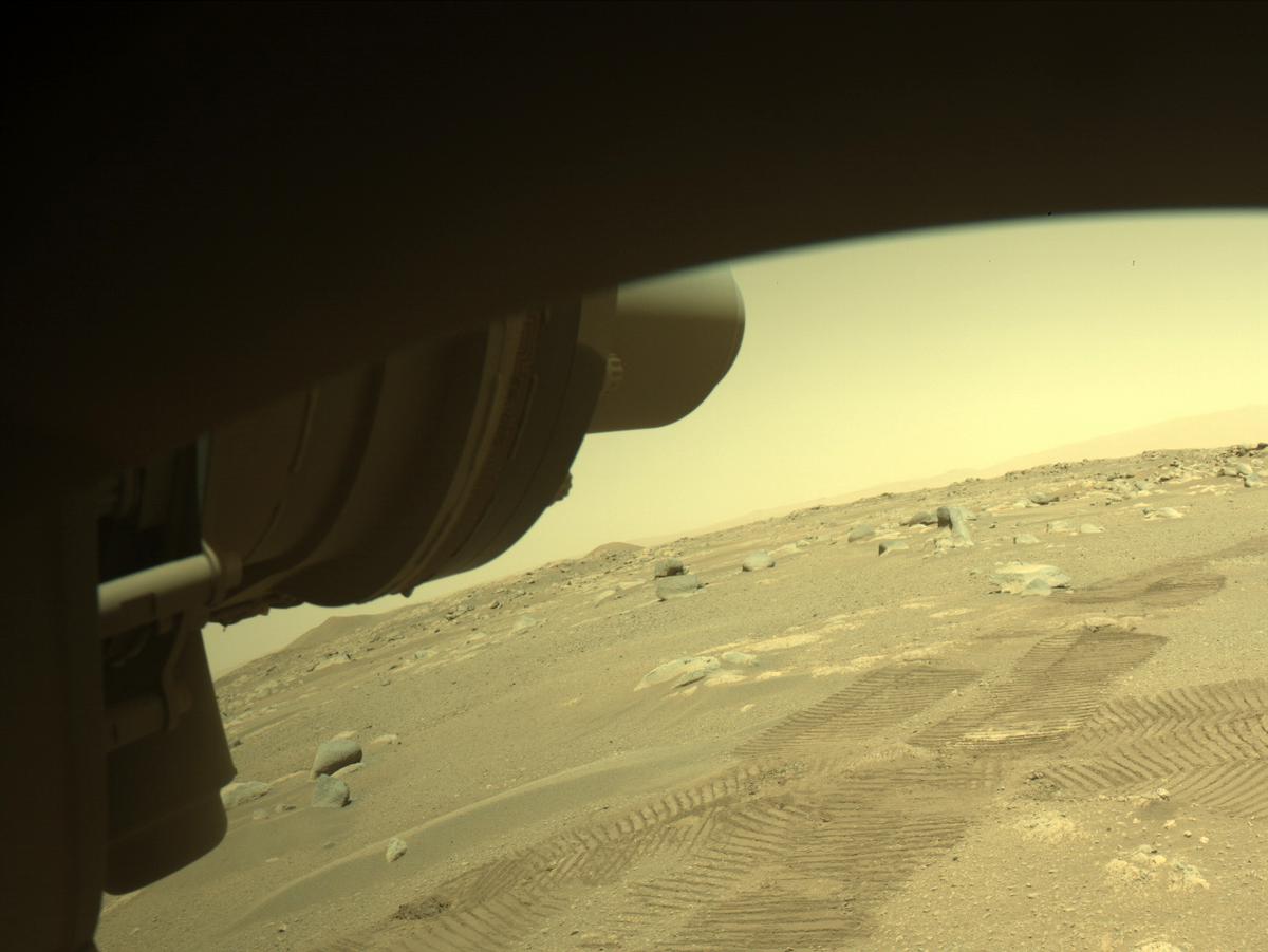 This image was taken by FRONT_HAZCAM_LEFT_A onboard NASA's Mars rover Perseverance on Sol 31