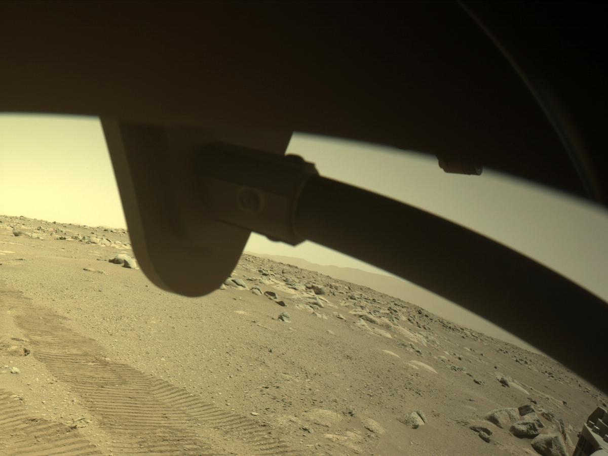 This image was taken by FRONT_HAZCAM_RIGHT_A onboard NASA's Mars rover Perseverance on Sol 31