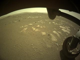 View image taken on Mars, Mars Perseverance Sol 32: Front Right Hazard Avoidance Camera (Hazcam)
