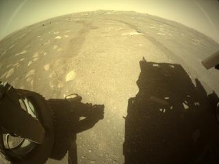 View image taken on Mars, Mars Perseverance Sol 32: Rear Left Hazard Avoidance Camera (Hazcam)