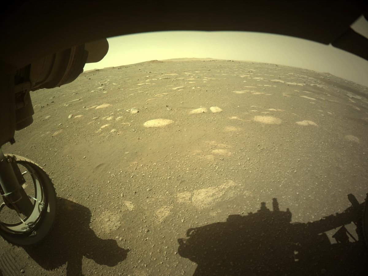 This image was taken by FRONT_HAZCAM_LEFT_A onboard NASA's Mars rover Perseverance on Sol 33