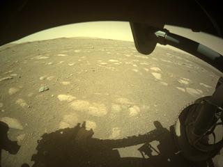 View image taken on Mars, Mars Perseverance Sol 34: Front Right Hazard Avoidance Camera (Hazcam)