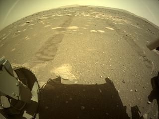 View image taken on Mars, Mars Perseverance Sol 34: Rear Left Hazard Avoidance Camera (Hazcam)