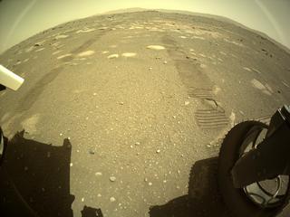View image taken on Mars, Mars Perseverance Sol 34: Rear Right Hazard Avoidance Camera (Hazcam)