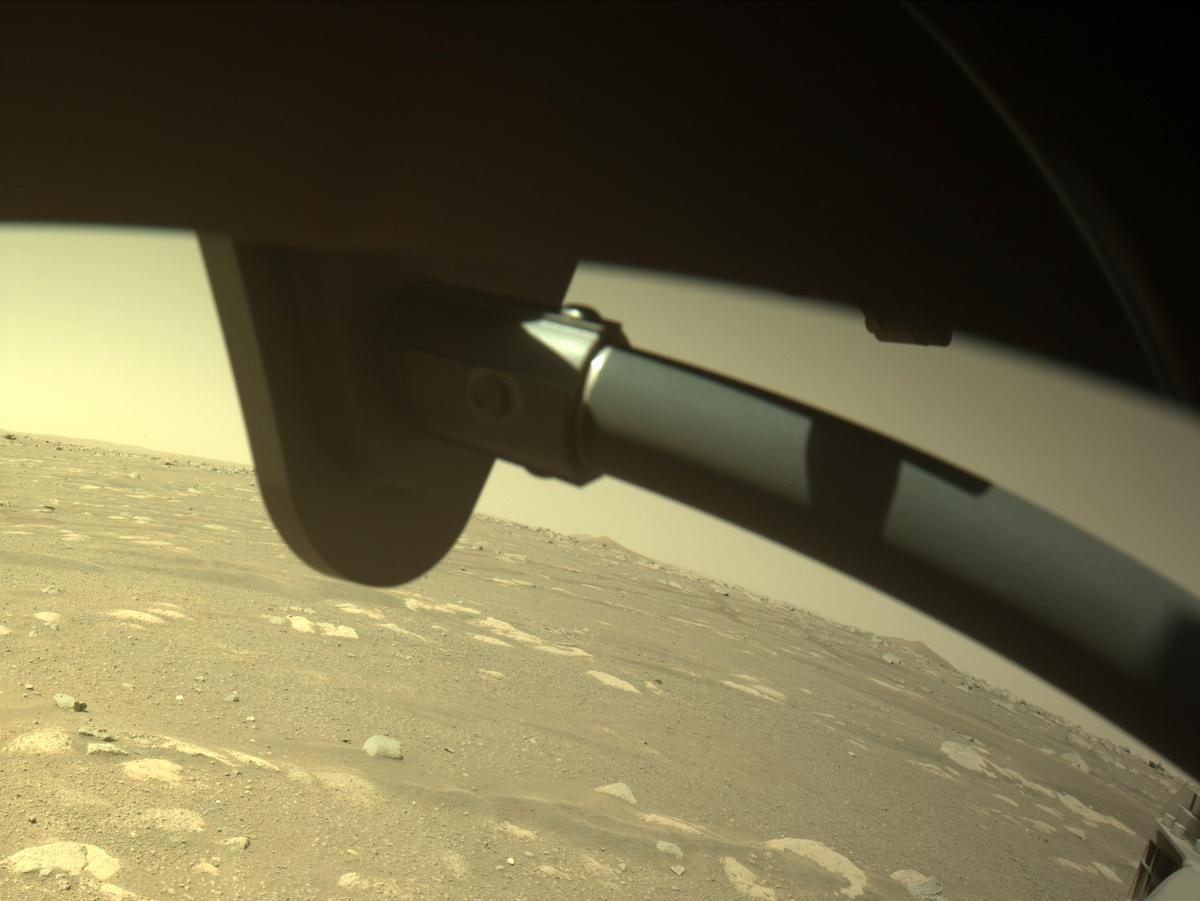 This image was taken by FRONT_HAZCAM_RIGHT_A onboard NASA's Mars rover Perseverance on Sol 43
