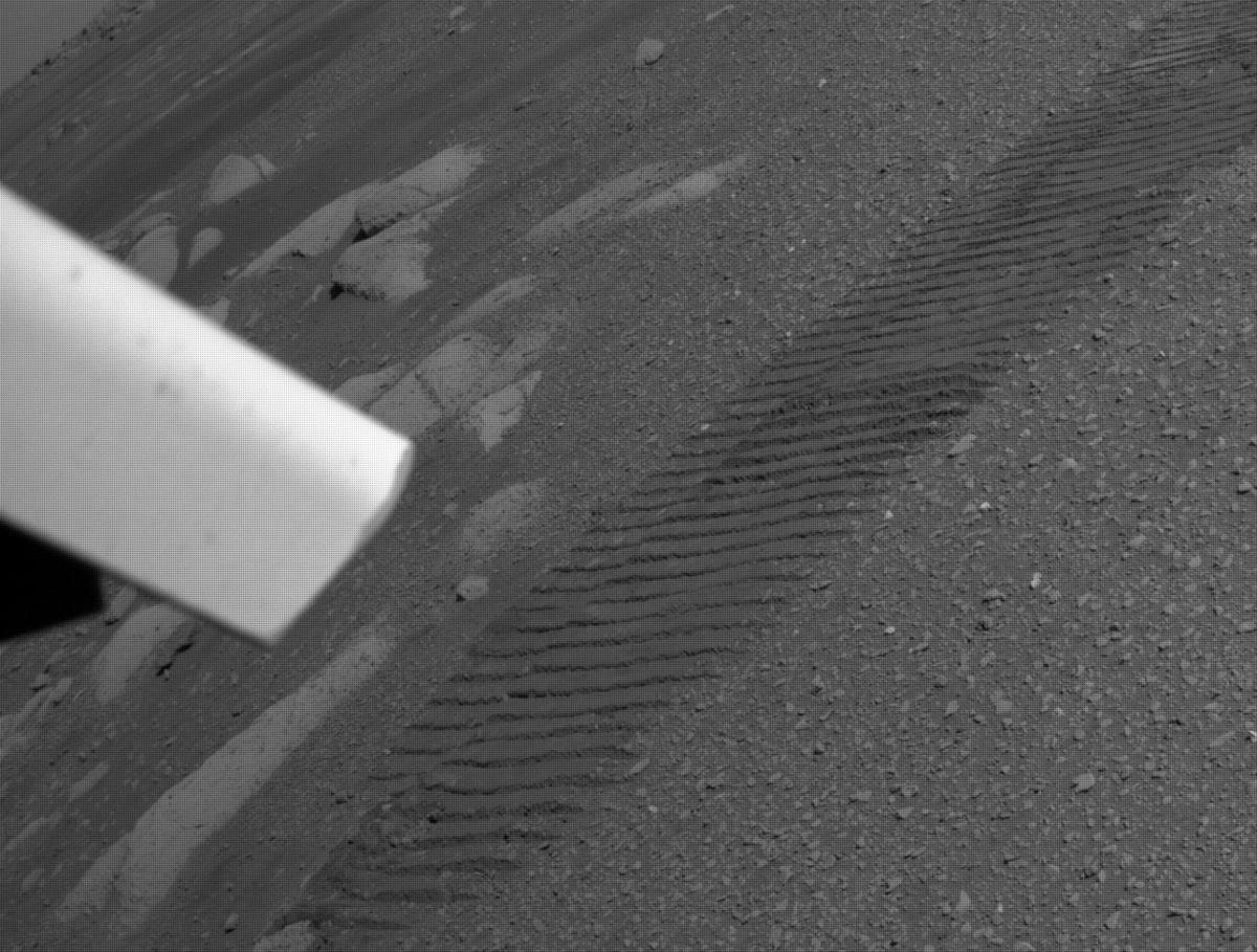 This image was taken by REAR_HAZCAM_RIGHT onboard NASA's Mars rover Perseverance on Sol 43