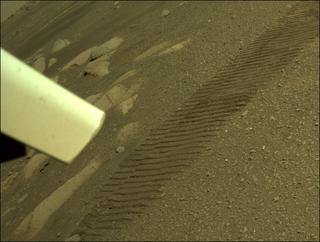 View image taken on Mars, Mars Perseverance Sol 43: Rear Right Hazard Avoidance Camera (Hazcam)