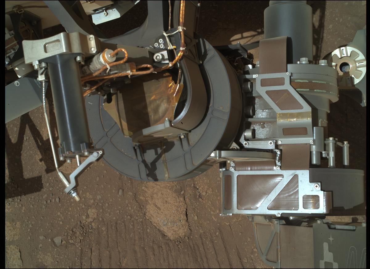This image was taken by SHERLOC_WATSON onboard NASA's Mars rover Perseverance on Sol 46