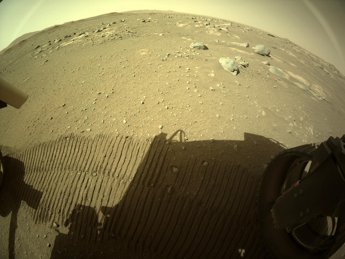 This image was taken by REAR_HAZCAM_RIGHT onboard NASA's Mars rover Perseverance on Sol 47