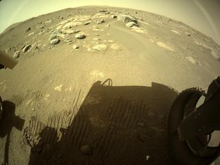 View image taken on Mars, Mars Perseverance Sol 48: Rear Right Hazard Avoidance Camera (Hazcam)