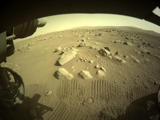 View image taken on Mars, Mars Perseverance Sol 49: Front Left Hazard Avoidance Camera (Hazcam)