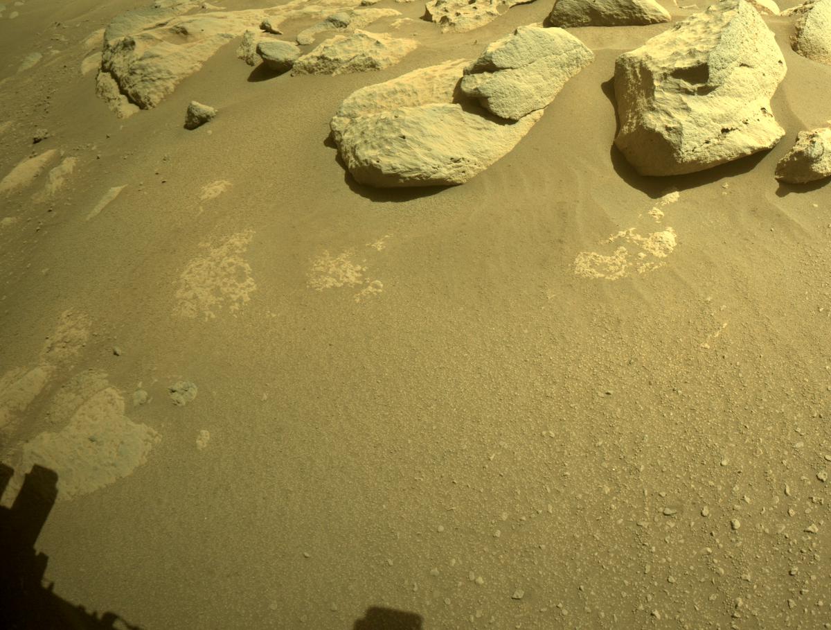 This image was taken by FRONT_HAZCAM_RIGHT_A onboard NASA's Mars rover Perseverance on Sol 52