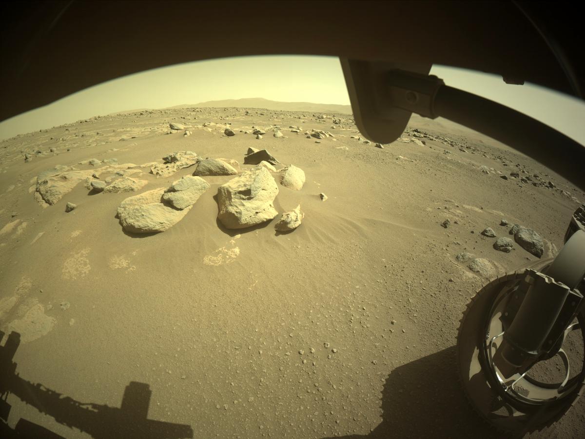 This image was taken by FRONT_HAZCAM_RIGHT_A onboard NASA's Mars rover Perseverance on Sol 52