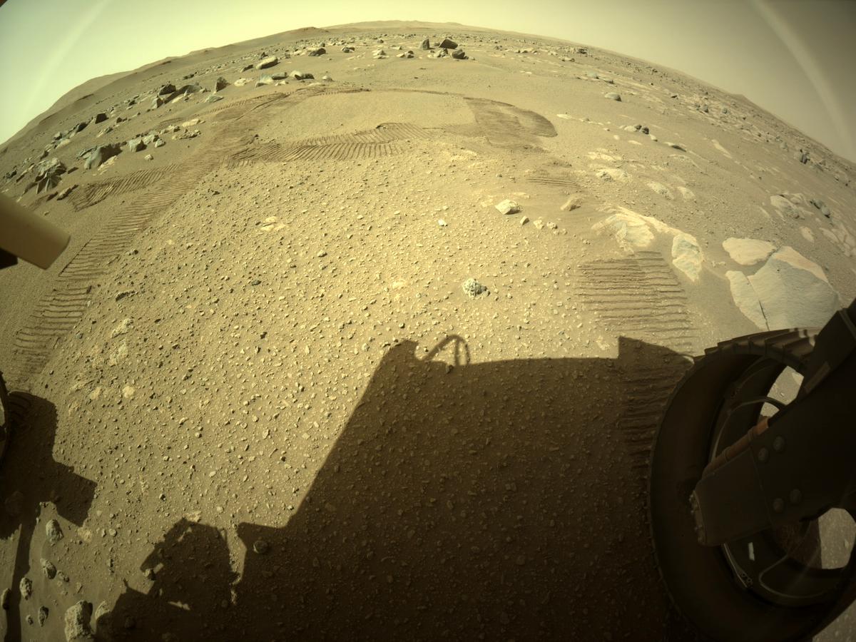 This image was taken by REAR_HAZCAM_RIGHT onboard NASA's Mars rover Perseverance on Sol 52