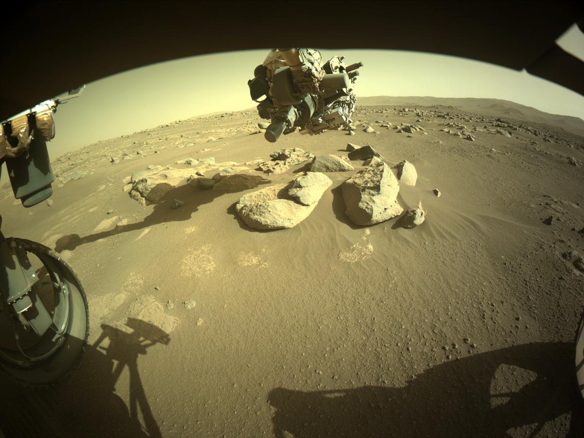 This image was taken by FRONT_HAZCAM_LEFT_A onboard NASA's Mars rover Perseverance on Sol 62