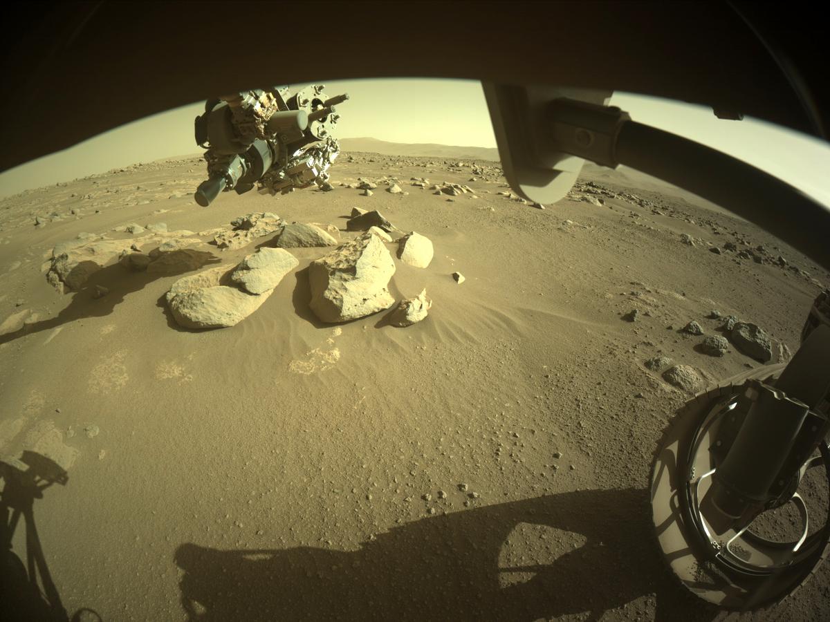 This image was taken by FRONT_HAZCAM_RIGHT_A onboard NASA's Mars rover Perseverance on Sol 62