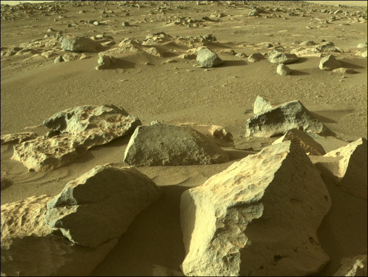 This image was taken by FRONT_HAZCAM_RIGHT_A onboard NASA's Mars rover Perseverance on Sol 63