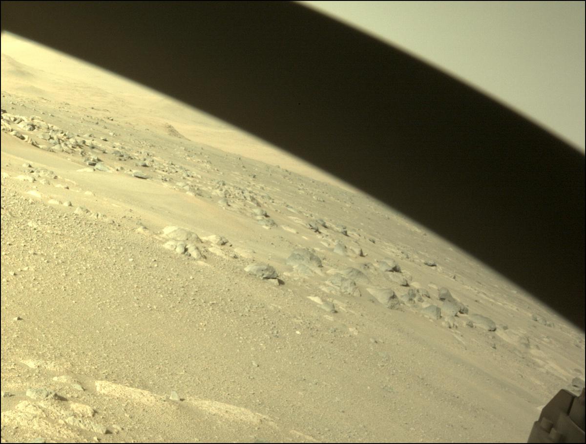 This image was taken by FRONT_HAZCAM_RIGHT_A onboard NASA's Mars rover Perseverance on Sol 63