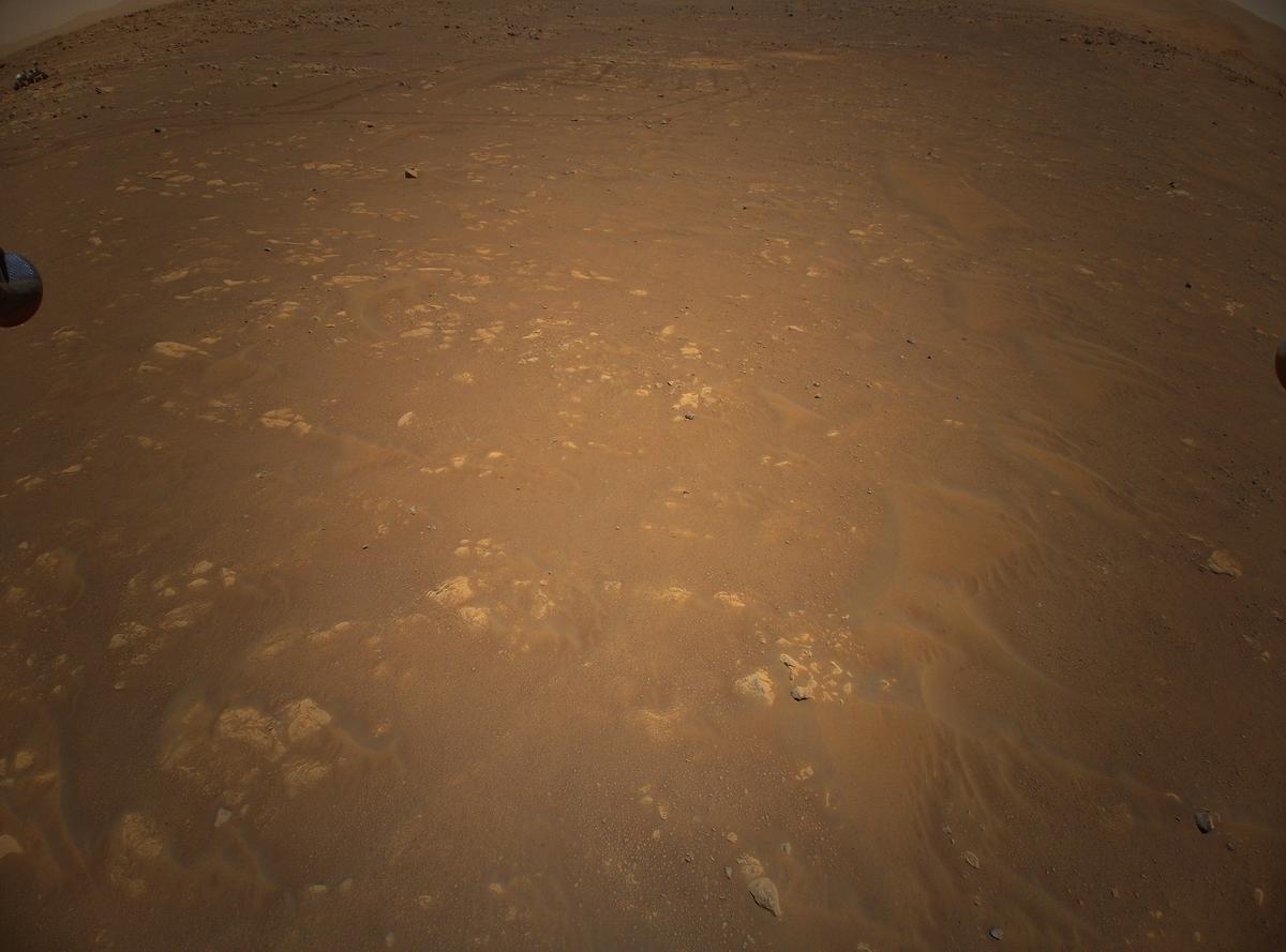 This image was taken by HELI_RTE onboard NASA's Mars rover Perseverance on Sol 64