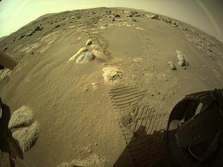 View image taken on Mars, Mars Perseverance Sol 66: Rear Right Hazard Avoidance Camera (Hazcam)