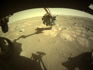 View image taken on Mars, Mars Perseverance Sol 71: Front Left Hazard Avoidance Camera (Hazcam)