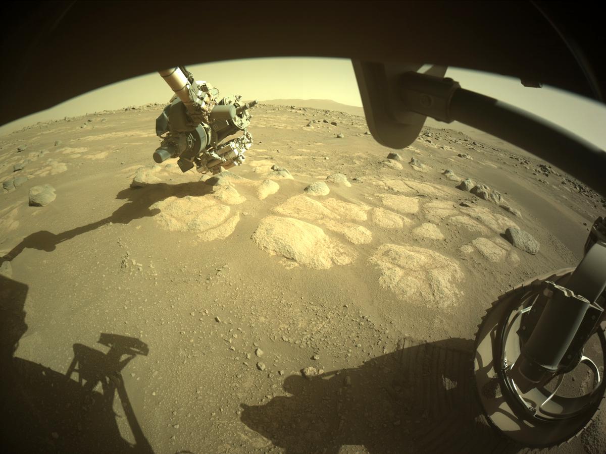 This image was taken by FRONT_HAZCAM_RIGHT_A onboard NASA's Mars rover Perseverance on Sol 71