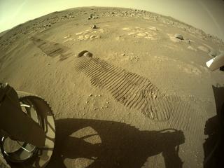 View image taken on Mars, Mars Perseverance Sol 72: Rear Left Hazard Avoidance Camera (Hazcam)
