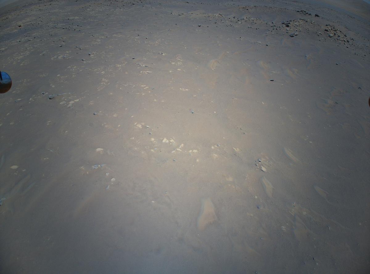 This image was taken by HELI_RTE onboard NASA's Mars rover Perseverance on Sol 76