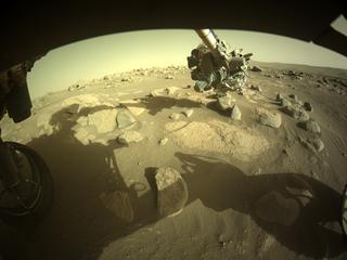 View image taken on Mars, Mars Perseverance Sol 79: Front Left Hazard Avoidance Camera (Hazcam)