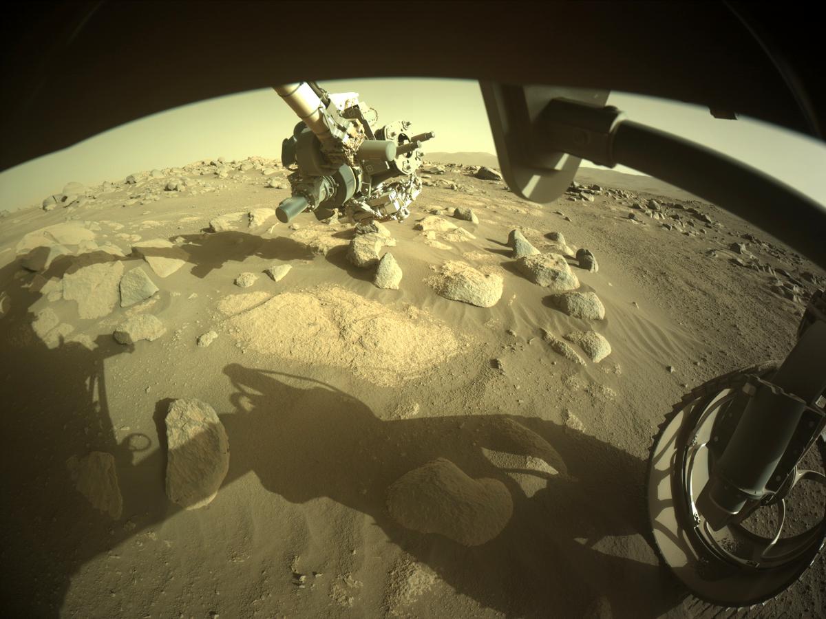 This image was taken by FRONT_HAZCAM_RIGHT_A onboard NASA's Mars rover Perseverance on Sol 79