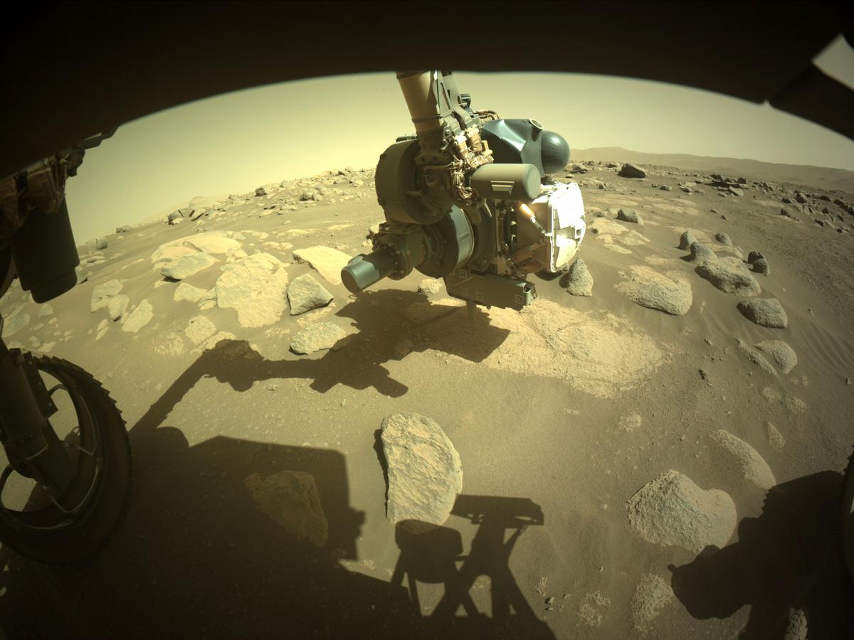 This image was taken by FRONT_HAZCAM_LEFT_A onboard NASA's Mars rover Perseverance on Sol 82